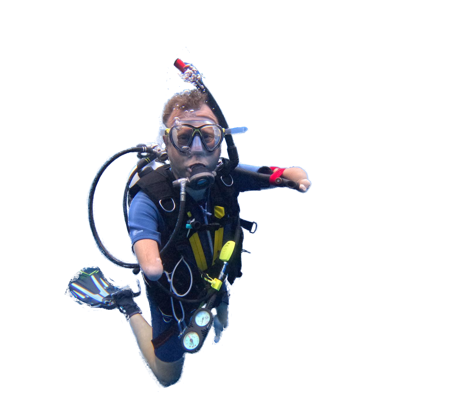 Titelbild für Homepage "Inkkusion verstehen" mit Ludwig Lübbers beim Tauchen