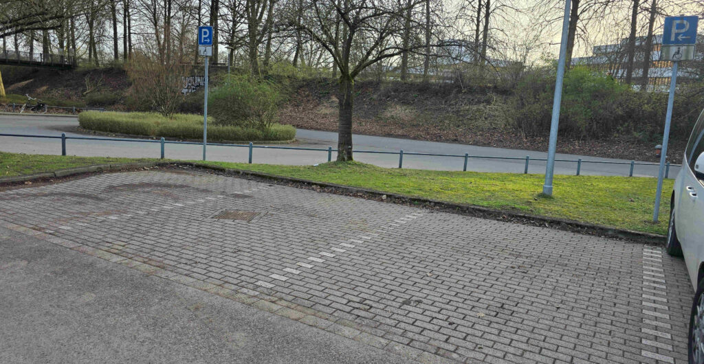 Bild Drei nicht belegte Behindertenparkplätze 