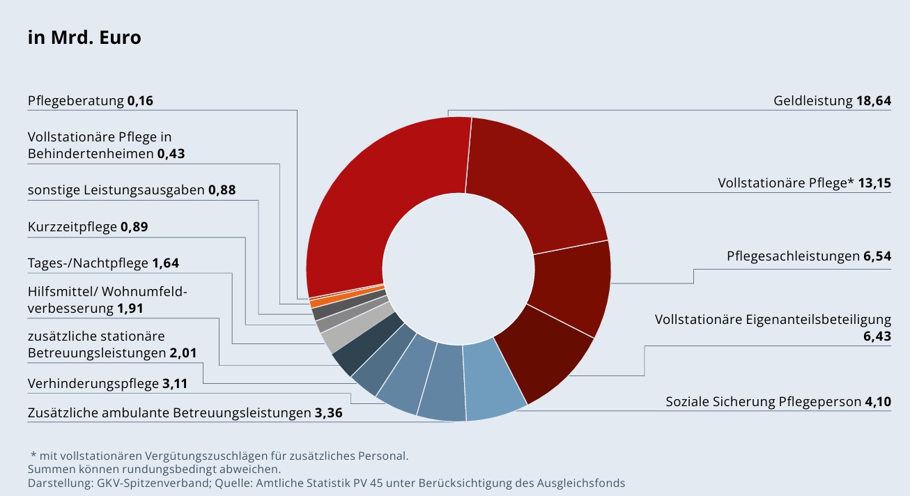 Bild Verteilung Ausgabe Pflege in Mrd. Euro