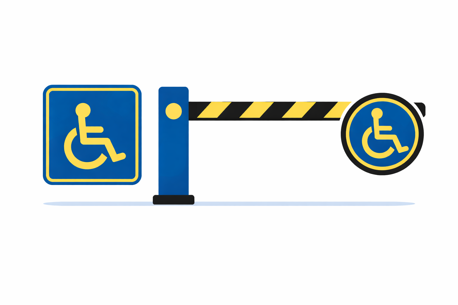 Bild Schranke und Behindertenparkplätze